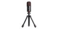 Black microphone on tripod stand isolated on transparent background Royalty Free Stock Photo