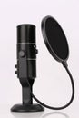 Black Microphone is waiting for a song. Royalty Free Stock Photo