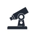 Black Microscope icon isolated on white background. Chemistry, pharmaceutical instrument, microbiology magnifying tool Royalty Free Stock Photo