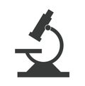 Black microscope icon on a white Royalty Free Stock Photo