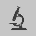 Black microscope icon on a white background - vector illustration