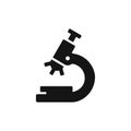 Black microscope icon on a white background - vector illustration