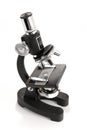 Black microscope isolated on white background Royalty Free Stock Photo