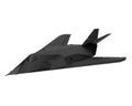 Black military aircraft invisible. Stealth. 3D Illustration.