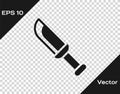 Black Military knife icon isolated on transparent background. Vector Royalty Free Stock Photo