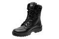 Black military leather boots isolated on white Royalty Free Stock Photo