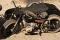 Black military motorcycle Royalty Free Stock Photo