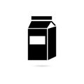 Black Milk carton box isolated on white, icon or logo Royalty Free Stock Photo