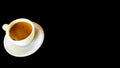 Black Milk coffee on white cup with black background. Asian morning coffee Royalty Free Stock Photo