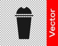 Black Milkshake icon isolated on transparent background. Plastic cup with lid and straw. Vector Illustration Royalty Free Stock Photo