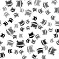 Black Mine coal trolley icon isolated seamless pattern on white background. Vector Royalty Free Stock Photo