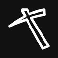 Black mine pickaxe thick line vector icon