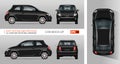 Black mini car vector illustration. Royalty Free Stock Photo