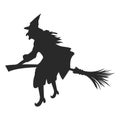 Halloween Flying Witch Silhouette Illustration Royalty Free Stock Photo