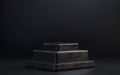 Black Minimalist Product Display Platform. created by generative artificial intelligence Royalty Free Stock Photo
