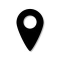 Black minimalistic map pin isolated on white, vector illustration Royalty Free Stock Photo