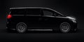 Black Minivan family city car. Premium Business Car. 3D illustration