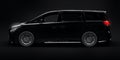 Black Minivan family city car. Premium Business Car. 3D illustration