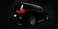 Black Minivan family city car. Premium Business Car. 3D illustration