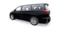 Black Minivan family city car. Premium Business Car. 3D illustration