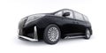 Black Minivan family city car. Premium Business Car. 3D illustration