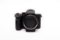 Black mirrorless Camera isolated on white background Royalty Free Stock Photo