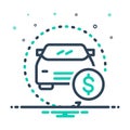 Mix icon for Auto-save, money and insurance Royalty Free Stock Photo