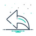 Mix icon for Backarrow, direction and left Royalty Free Stock Photo