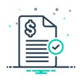 Black mix icon for Bills, invoice and stamp Royalty Free Stock Photo