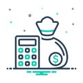 Mix icon for Budget, bank and money Royalty Free Stock Photo