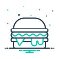 Mix icon for Burger, hamburger and food