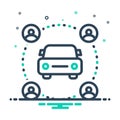 Mix icon for Carsharing, ride and pooling