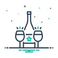 Mix icon for Cava, wine and bottle