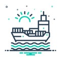 Mix icon for Chartering, ocean and sea Royalty Free Stock Photo