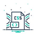Mix icon for Css, coding and programming Royalty Free Stock Photo