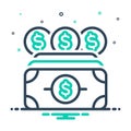 Mix icon for Currency, money and cash Royalty Free Stock Photo