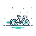 Black mix icon for Cycle Race, bicycle and competition