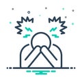 Mix icon for Despair, disappointment and frustration Royalty Free Stock Photo