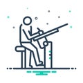 Mix icon for Draughtsman, man and gun