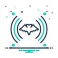 Mix icon for Echolocation, bat and insect Royalty Free Stock Photo