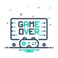 Mix icon for Gameover, video and videogame Royalty Free Stock Photo