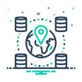 Mix icon for Geospatial, locations and gps Royalty Free Stock Photo
