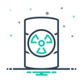 Mix icon for Hazardous Waste, dangerous and perilous Royalty Free Stock Photo