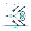 Mix icon for Inaccurate, missing and hitting Royalty Free Stock Photo