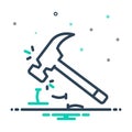 Mix icon for Inefficient, hammer and screw