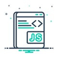 Mix icon for Javascript, programming and software