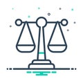 Mix icon for Law, justice and syllogism Royalty Free Stock Photo