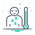 Mix icon for Malaise, illness and sickness Royalty Free Stock Photo