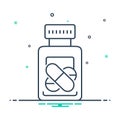Black mix icon for Medication, medicines and pills
