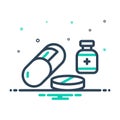 Mix icon for Medicine, drug and pills
